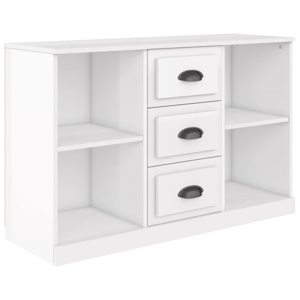 Buffet blanc brillant 104,5x35,5x67,5 cm bois d'ingénierie - Photo n°1