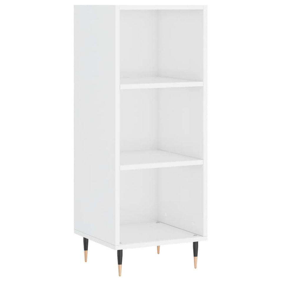 Buffet blanc brillant 34,5x32,5x90 cm bois d'ingénierie - Photo n°1