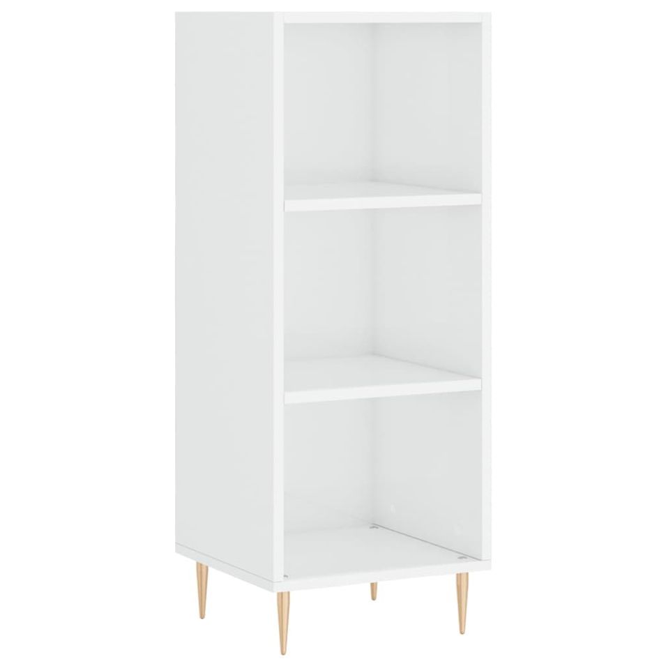 Buffet blanc brillant 34,5x32,5x90 cm bois d'ingénierie - Photo n°1