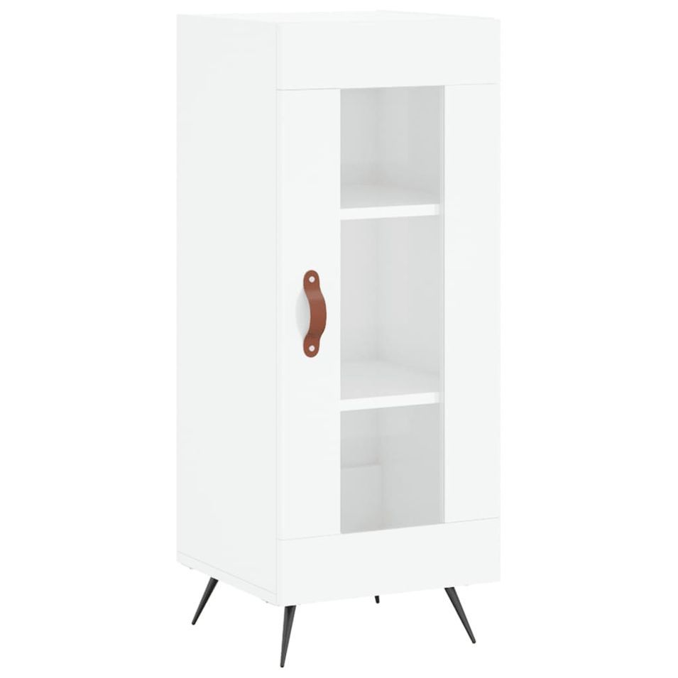 Buffet Blanc brillant 34,5x34x90 cm Bois d'ingénierie - Photo n°1