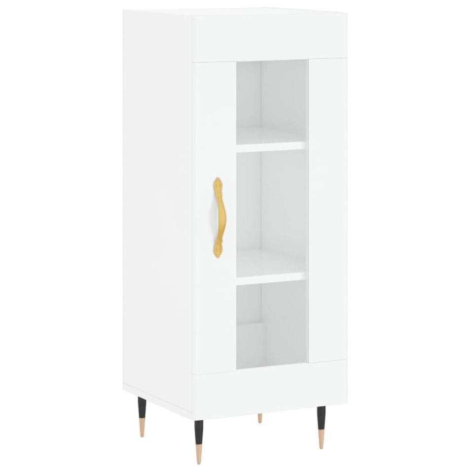 Buffet Blanc brillant 34,5x34x90 cm Bois d'ingénierie - Photo n°1