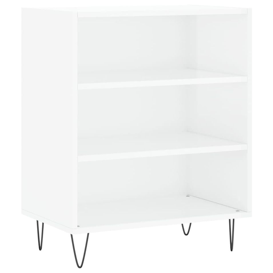 Buffet blanc brillant 57x35x70 cm bois d'ingénierie - Photo n°1