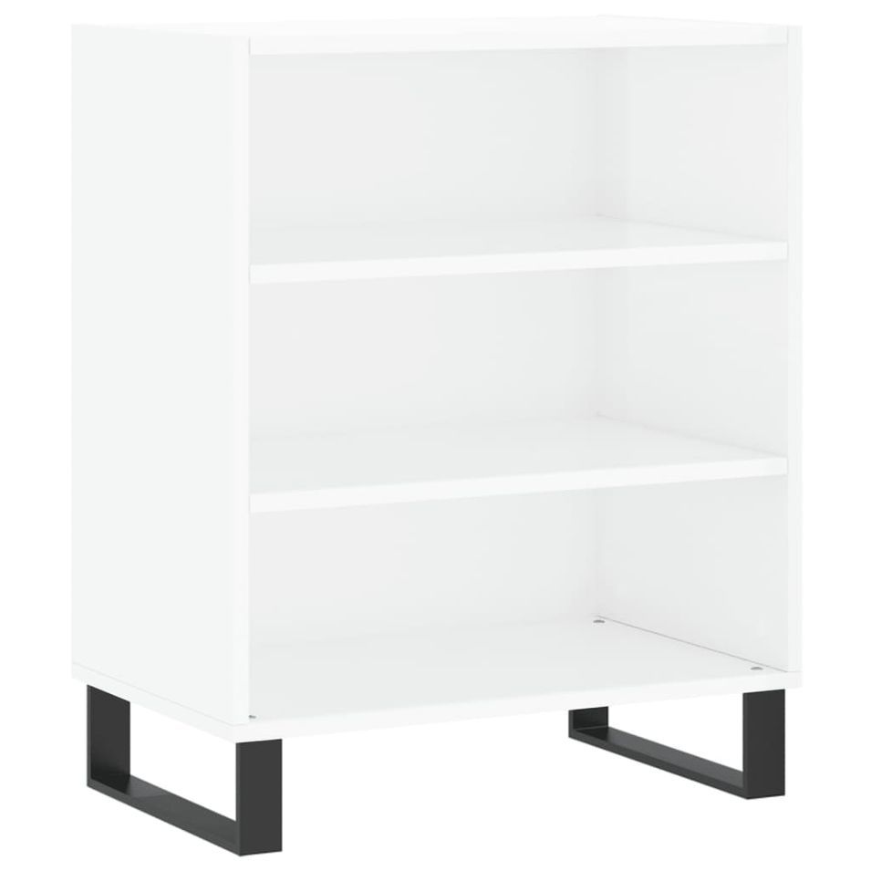 Buffet blanc brillant 57x35x70 cm bois d'ingénierie - Photo n°1