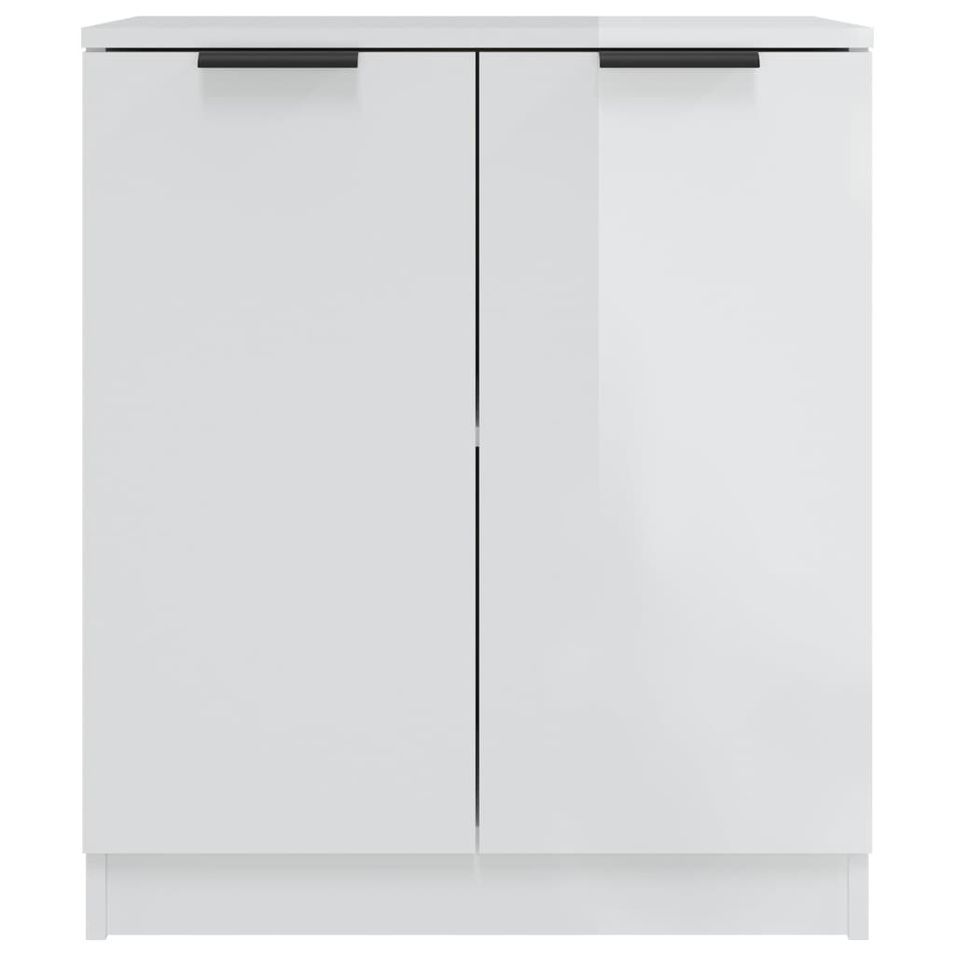 Buffet Blanc brillant 60x30x70 cm Bois d'ingénierie - Photo n°1