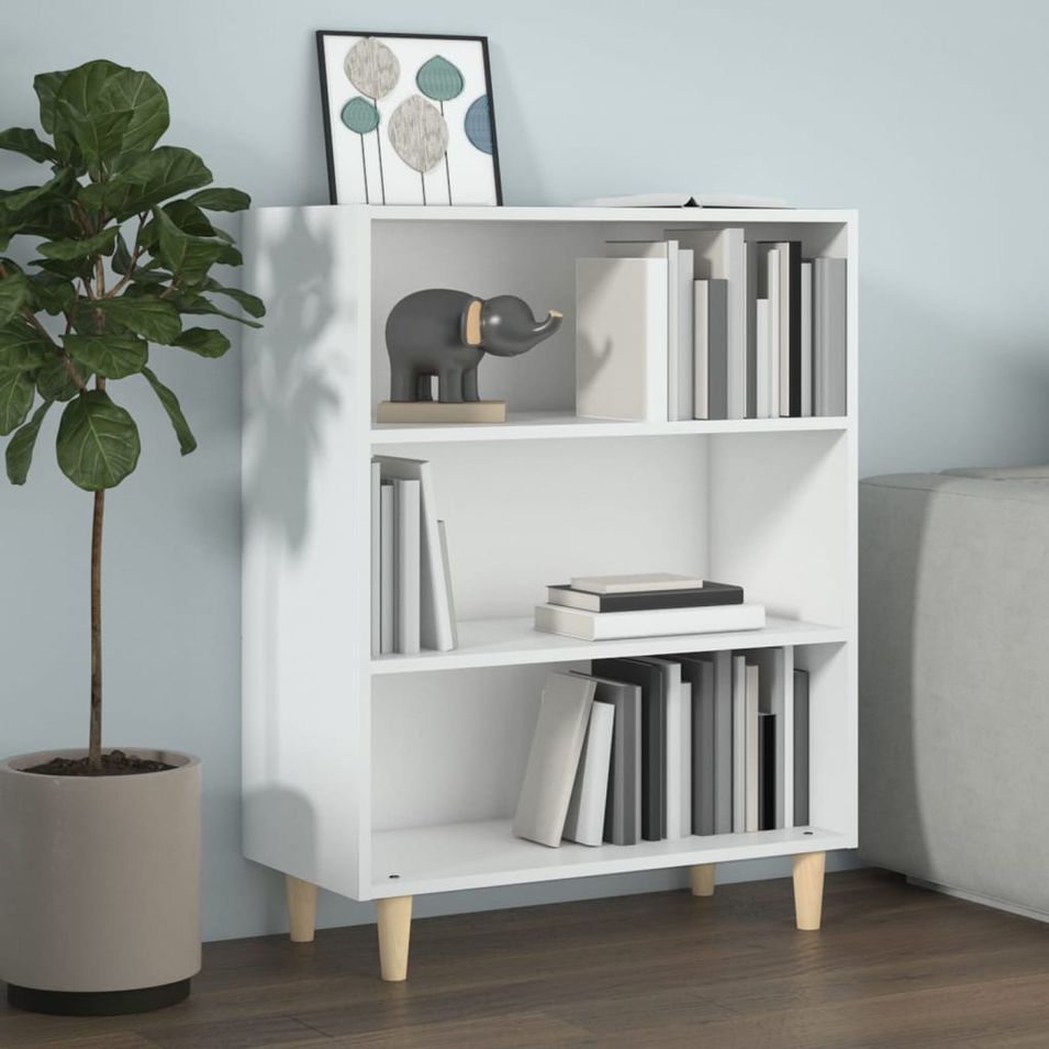 Buffet Blanc brillant 69,5x32,5x90 cm Bois d'ingénierie - Photo n°1