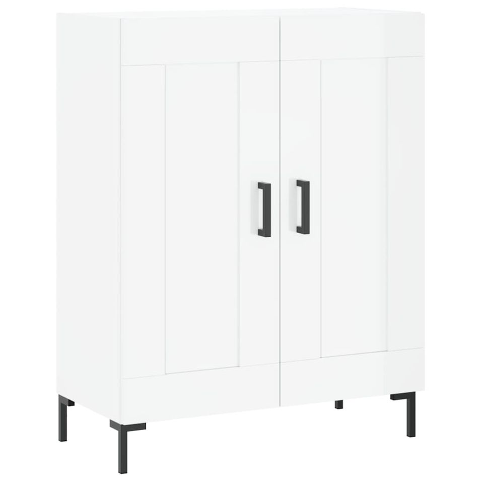 Buffet Blanc brillant 69,5x34x90 cm Bois d'ingénierie - Photo n°1