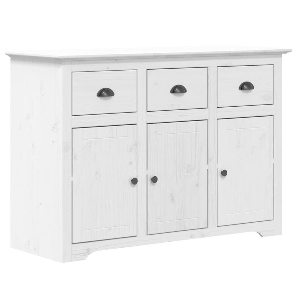Buffet BODO blanc 115x43x79,5 cm bois massif de pin - Photo n°1
