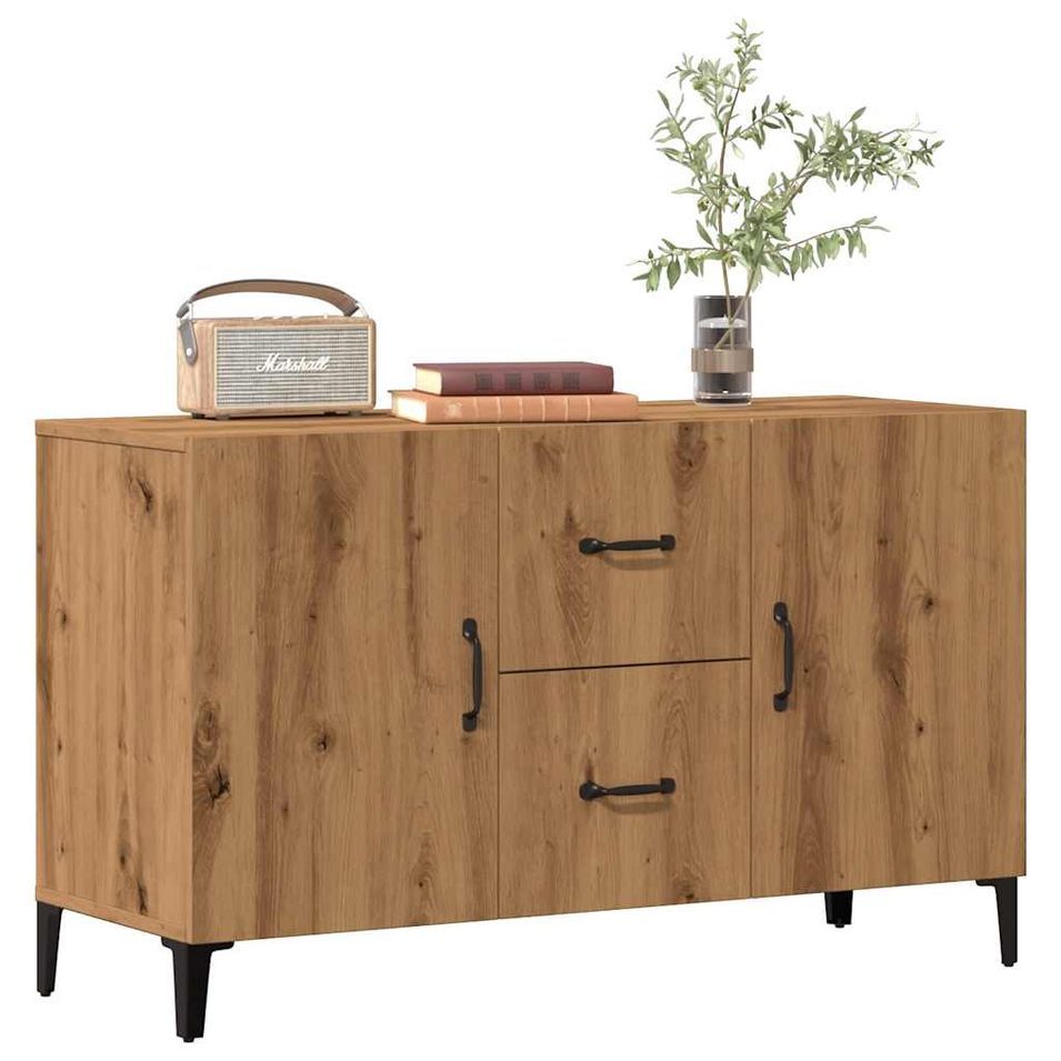 Buffet chêne artisanal 100x36x60 cm bois d'ingénierie - Photo n°1