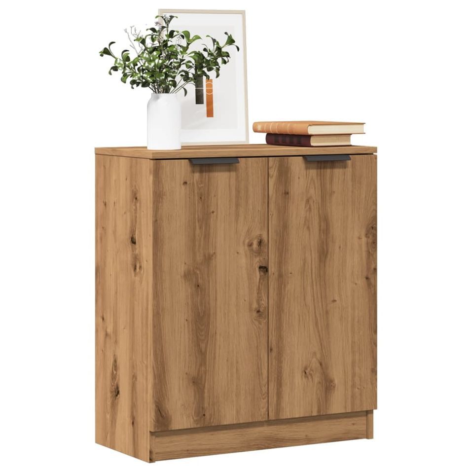 Buffet chêne artisanal 60x30x70 cm bois d'ingénierie - Photo n°1