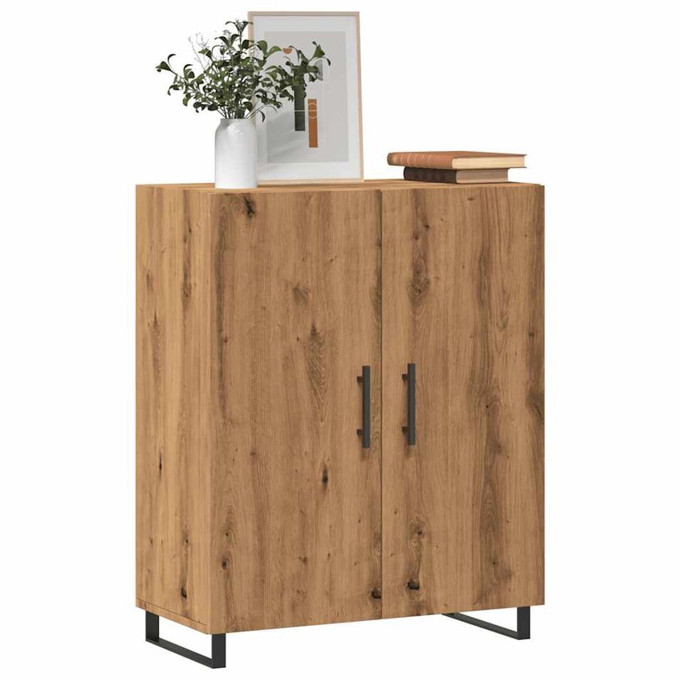 Buffet chêne artisanal 69,5x34x90 cm bois d'ingénierie - Photo n°1