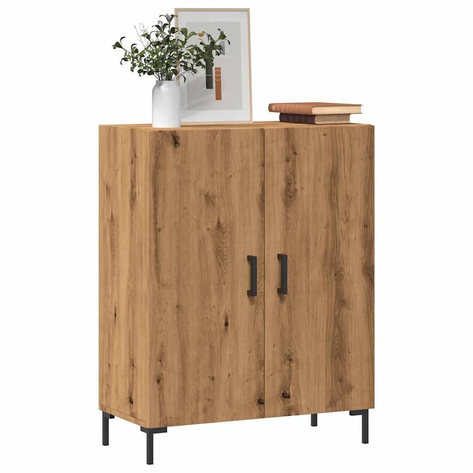 Buffet chêne artisanal 69,5x34x90 cm bois d'ingénierie - Photo n°1