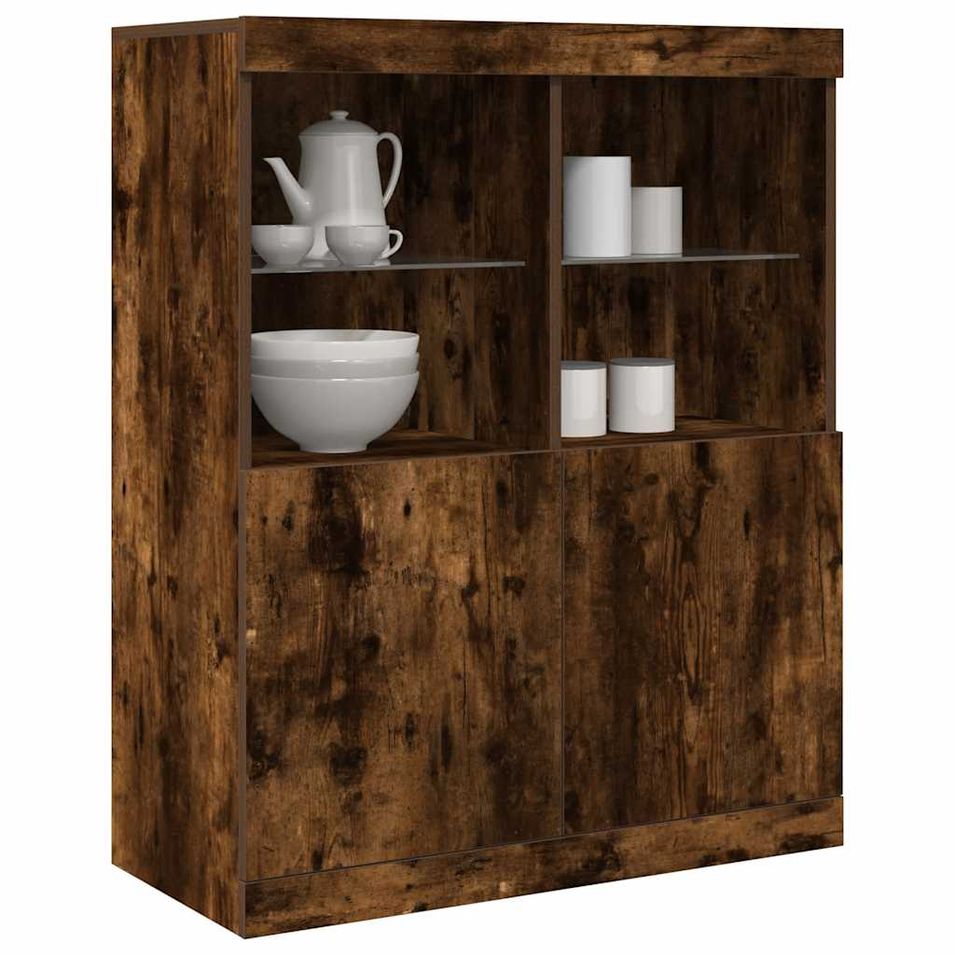 Buffet chêne fumé 81x37x100 cm bois d'ingénierie - Photo n°1