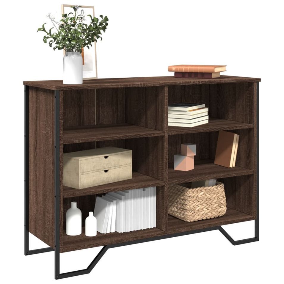 Buffet chêne marron 101x35,5x74,5 cm bois d'ingénierie - Photo n°1