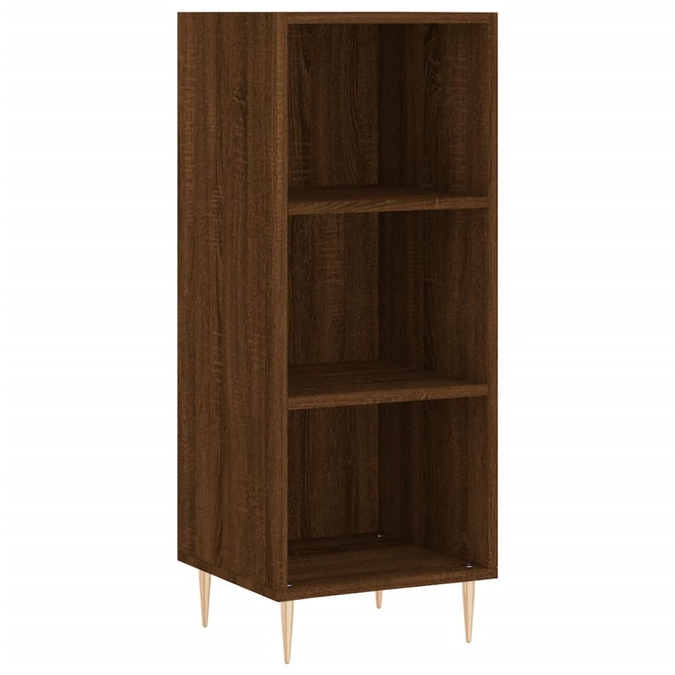 Buffet chêne marron 34,5x32,5x90 cm bois d'ingénierie - Photo n°1