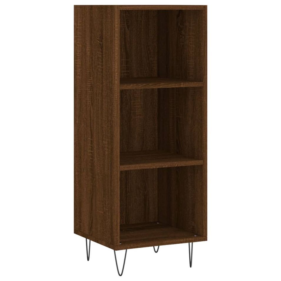 Buffet chêne marron 34,5x32,5x90 cm bois d'ingénierie - Photo n°1