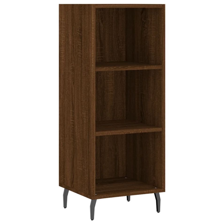 Buffet chêne marron 34,5x32,5x90 cm bois d'ingénierie - Photo n°1