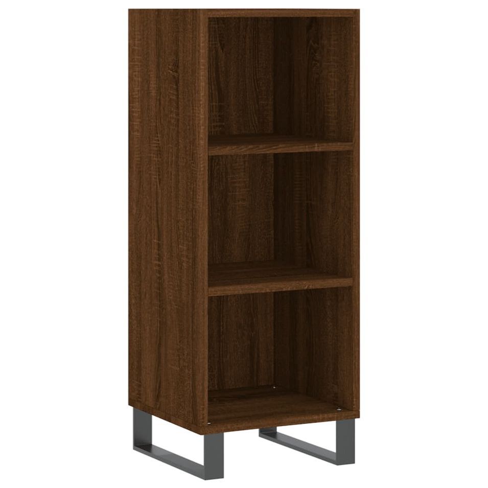 Buffet chêne marron 34,5x32,5x90 cm bois d'ingénierie - Photo n°1