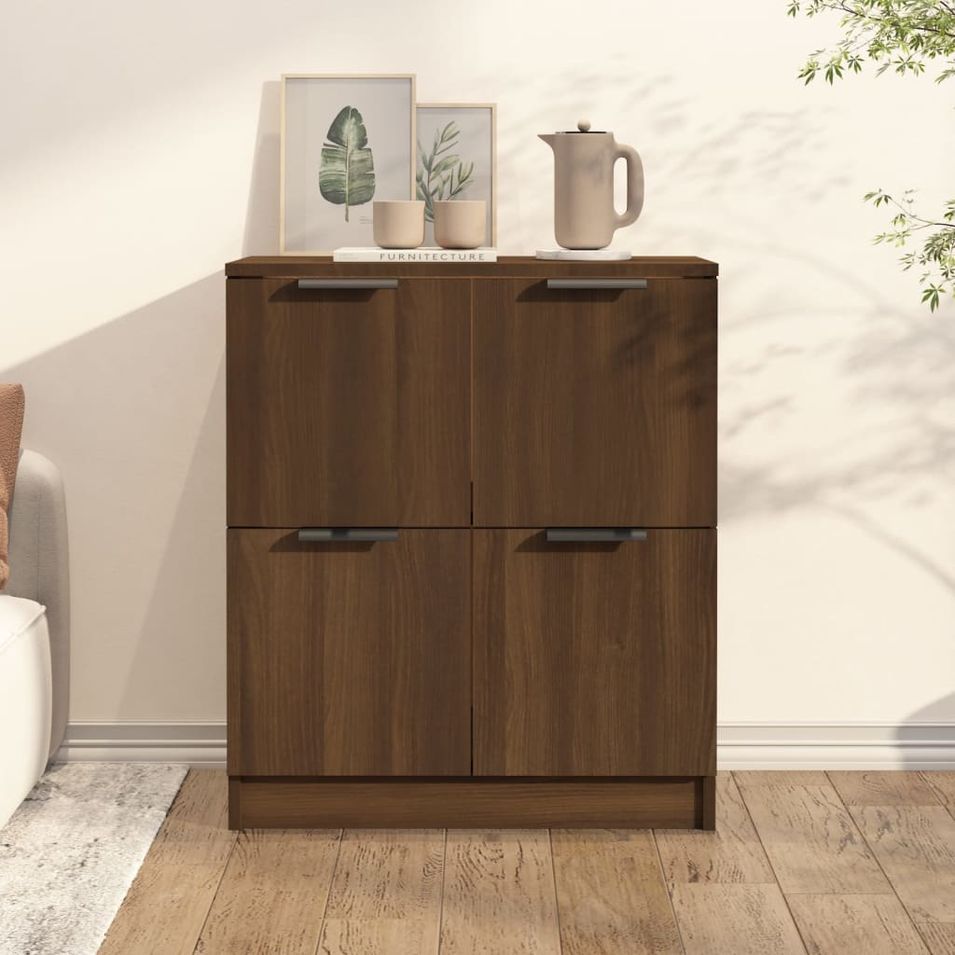 Buffet Chêne marron 60x30x70 cm Bois d'ingénierie - Photo n°1