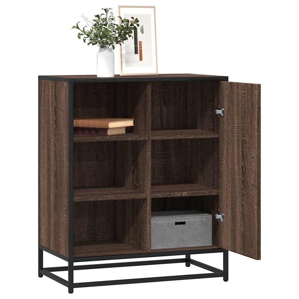 Buffet chêne marron 62x35x76 cm bois d'ingénierie - Photo n°1