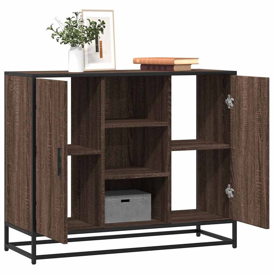Buffet chêne marron 92x35x76 cm Bois d'ingénierie - Photo n°1