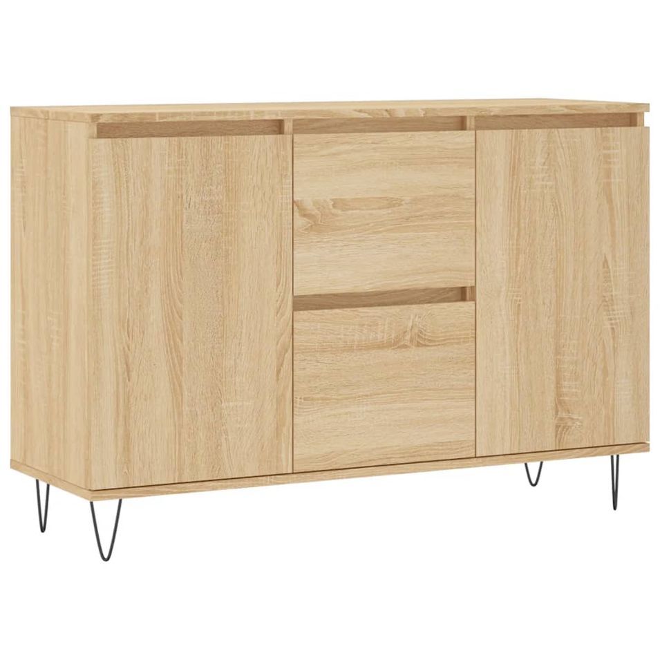 Buffet chêne sonoma 104x35x70 cm bois d'ingénierie - Photo n°1