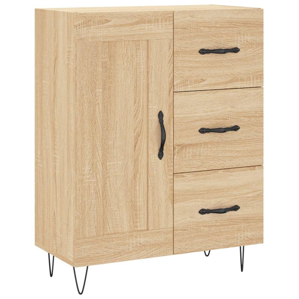 Buffet chêne sonoma 69,5x34x90 cm bois d'ingénierie - Photo n°1