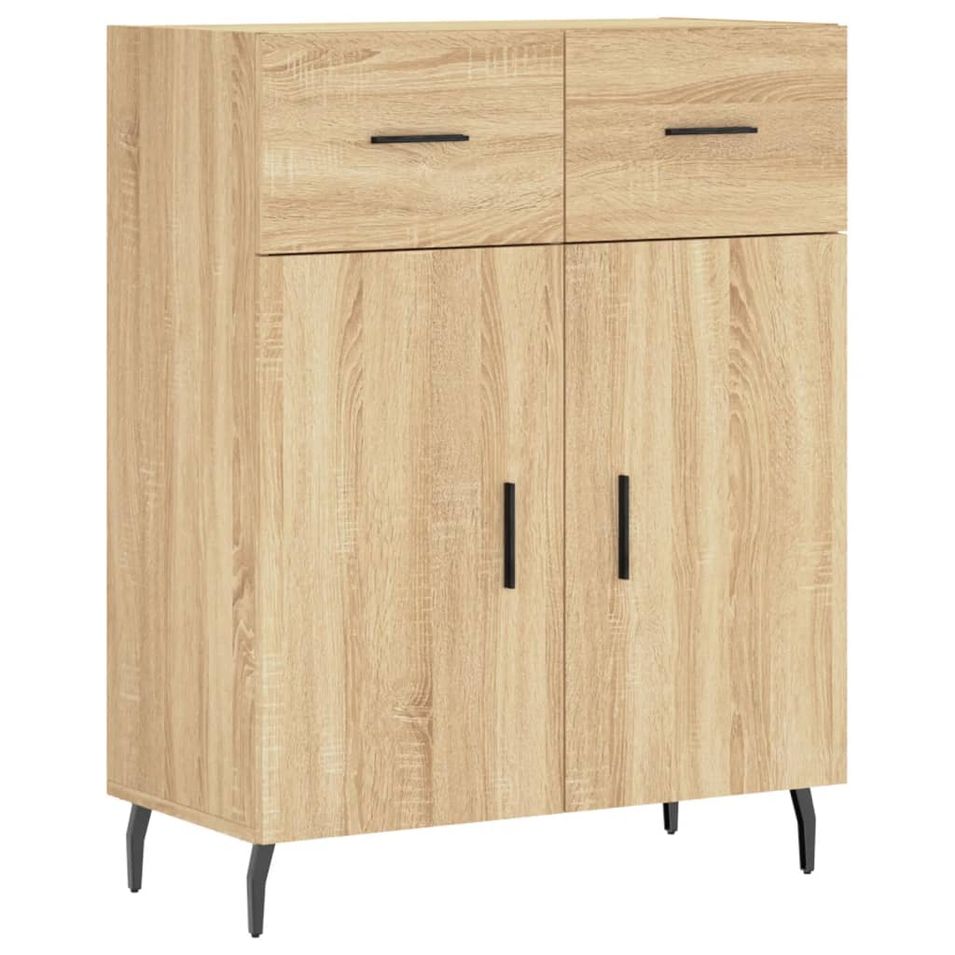 Buffet chêne sonoma 69,5x34x90 cm bois d'ingénierie - Photo n°1