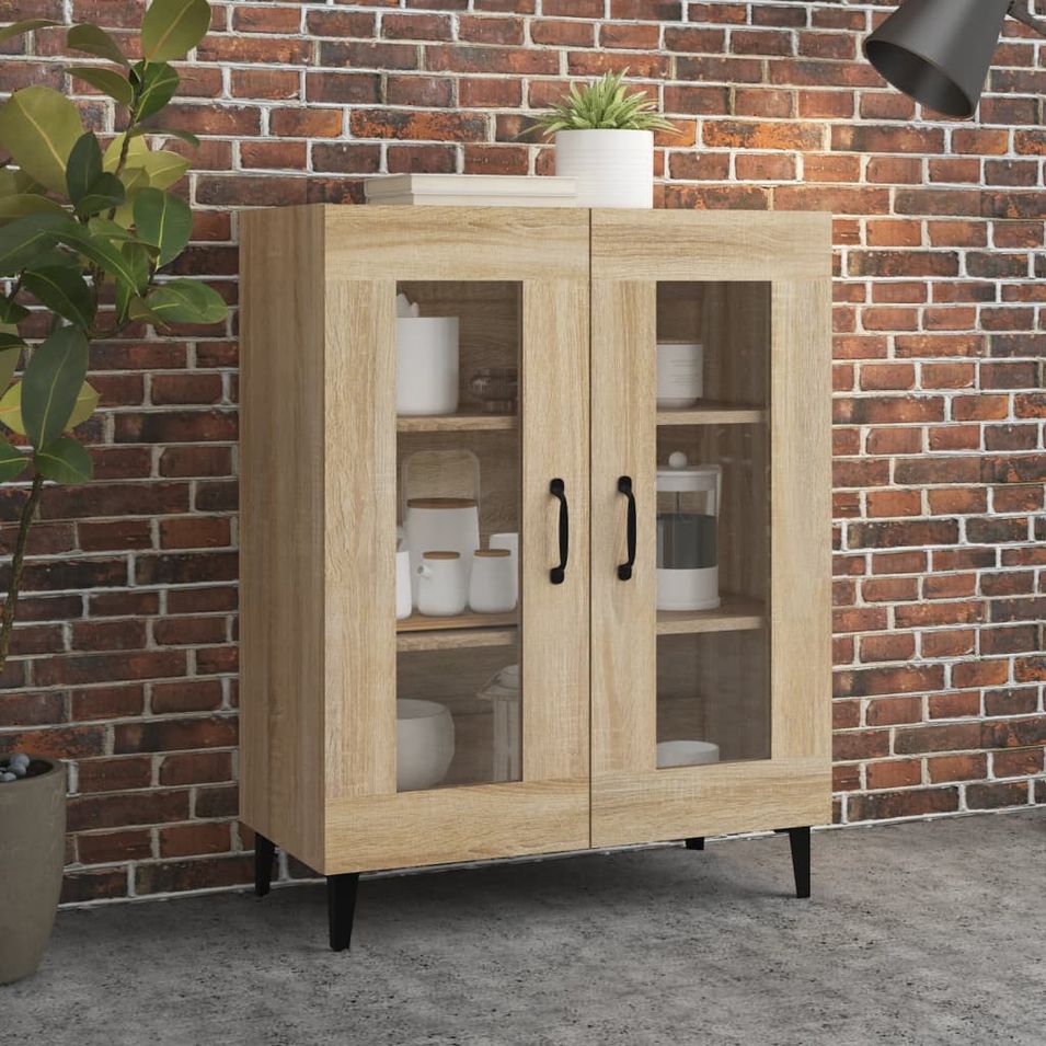 Buffet chêne sonoma 69,5x34x90 cm bois d'ingénierie - Photo n°1