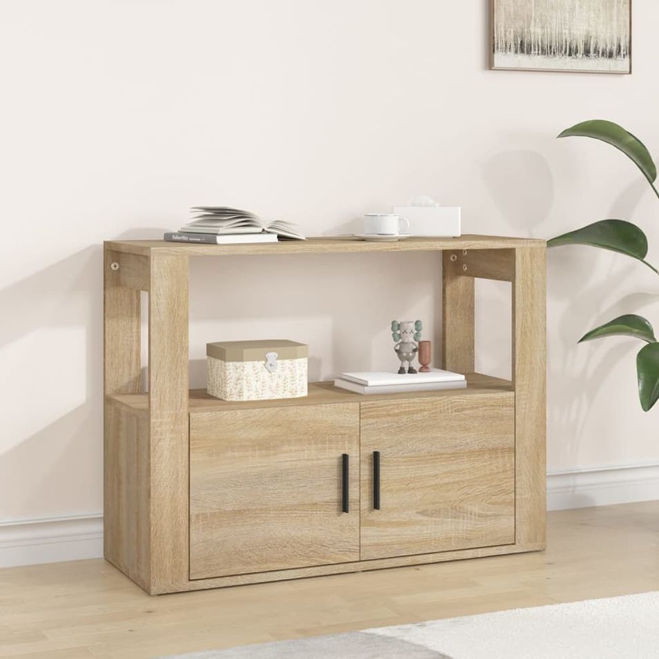 Buffet Chêne sonoma 80x30x60 cm Bois d'ingénierie - Photo n°1