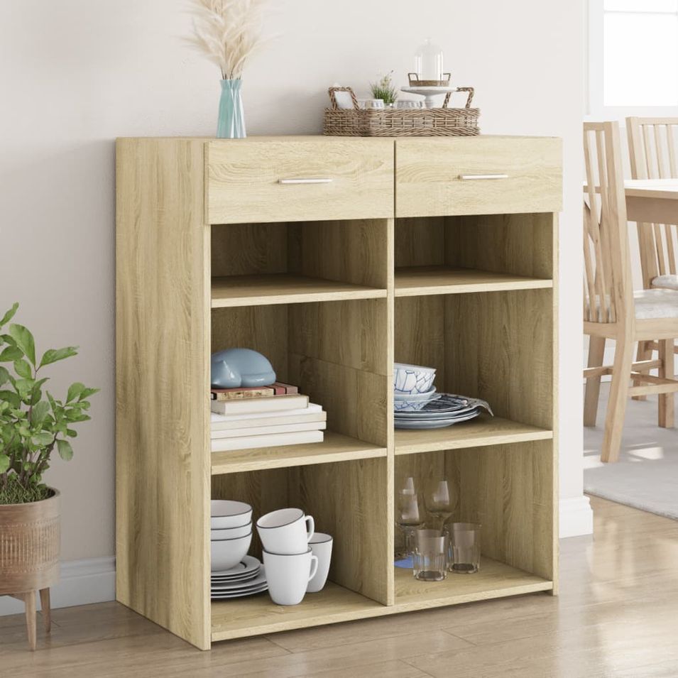Buffet chêne sonoma 80x42,5x93 cm bois d'ingénierie - Photo n°1
