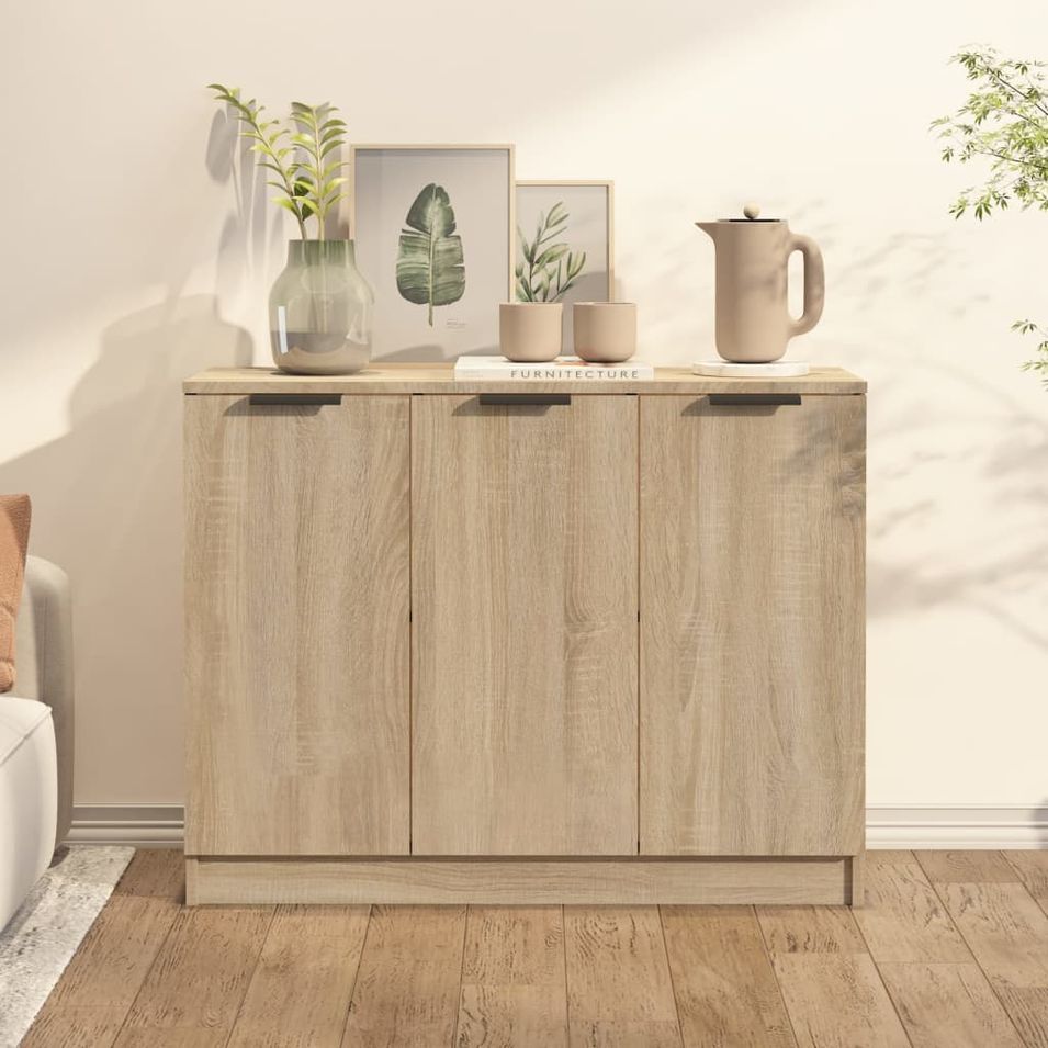 Buffet Chêne sonoma 90,5x30x70 cm Bois d'ingénierie - Photo n°1