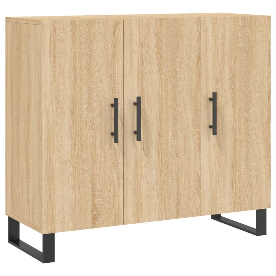Buffet chêne sonoma 90x34x80 cm bois d'ingénierie - Photo n°1