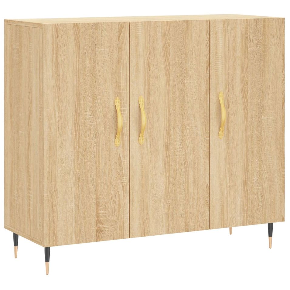 Buffet chêne sonoma 90x34x80 cm bois d'ingénierie - Photo n°1