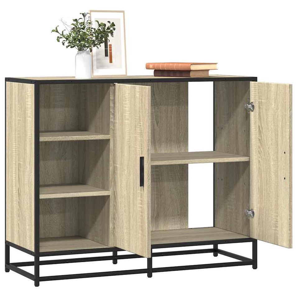 Buffet chêne sonoma 92x35x76 cm bois d'ingénierie - Photo n°1