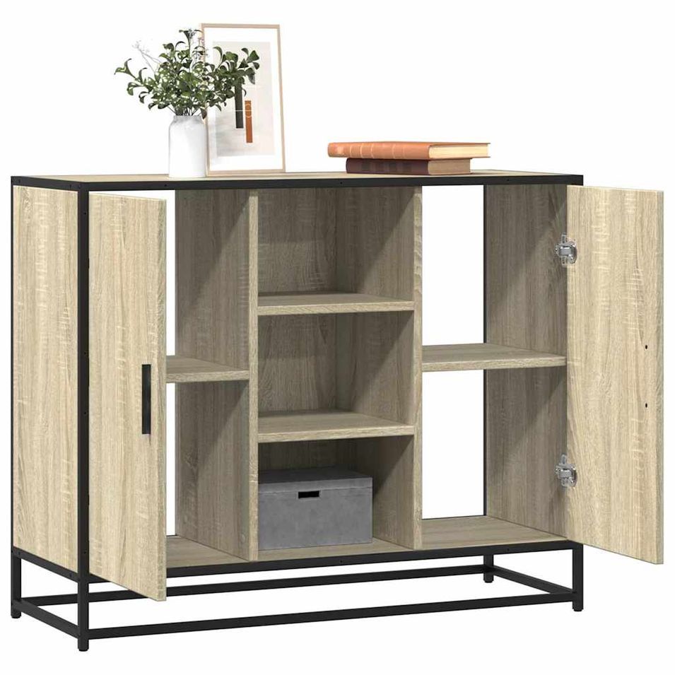 Buffet chêne sonoma 92x35x76 cm bois d'ingénierie - Photo n°1