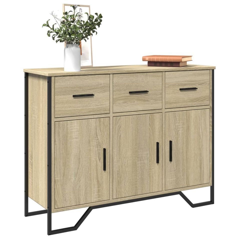 Buffet chêne sonoma 97x32,5x74,5 cm bois d'ingénierie - Photo n°1