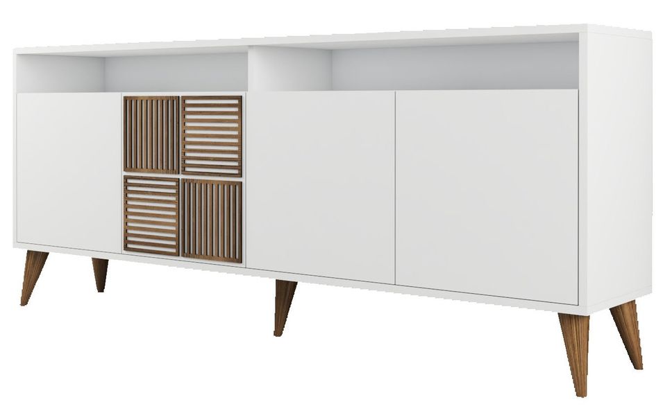 Buffet en bois blanc 4 portes Roma 180 cm - Photo n°1
