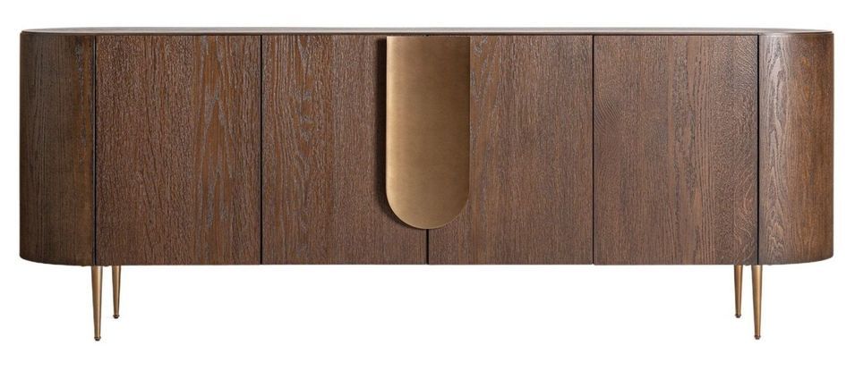 Buffet en chêne marron TINAK 220 cm – Élégance et force visuelle - Photo n°1