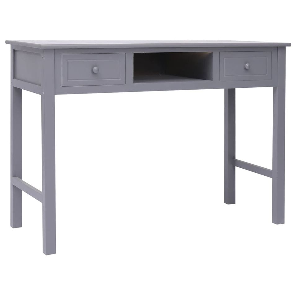 Buffet Gris 108x45x76 cm Bois de Paulownia massif - Photo n°1
