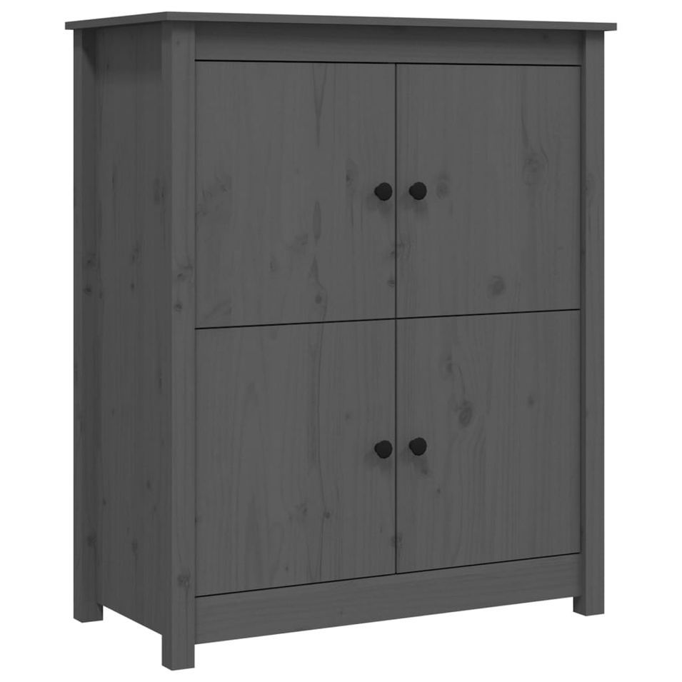Buffet Gris 83x41,5x100 cm Bois massif de pin - Photo n°1