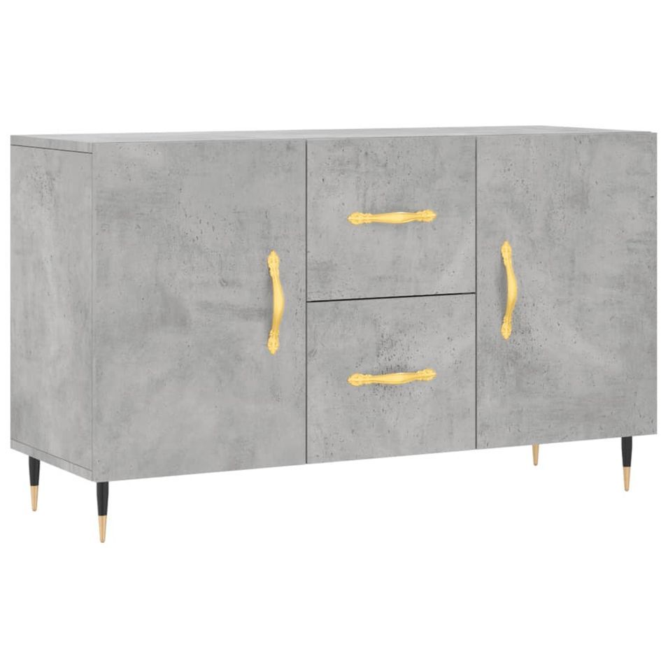 Buffet gris béton 100x36x60 cm bois d'ingénierie - Photo n°1