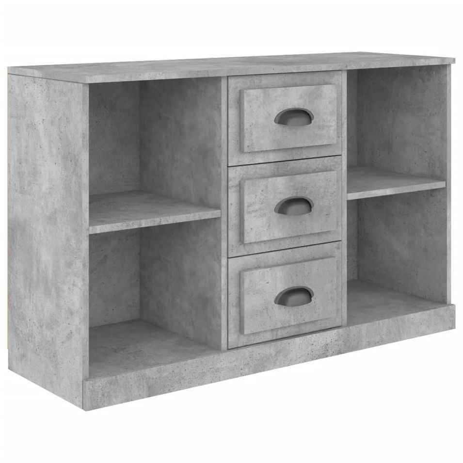 Buffet gris béton 104,5x35,5x67,5 cm bois d'ingénierie - Photo n°1