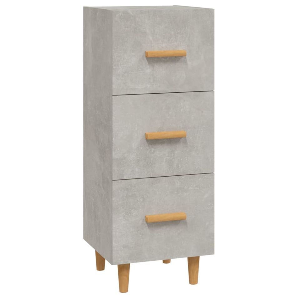 Buffet Gris béton 34,5x34x90 cm Bois d'ingénierie - Photo n°1
