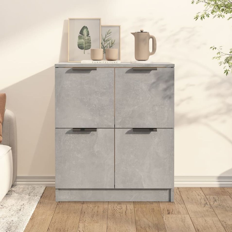 Buffet Gris béton 60x30x70 cm Bois d'ingénierie - Photo n°1