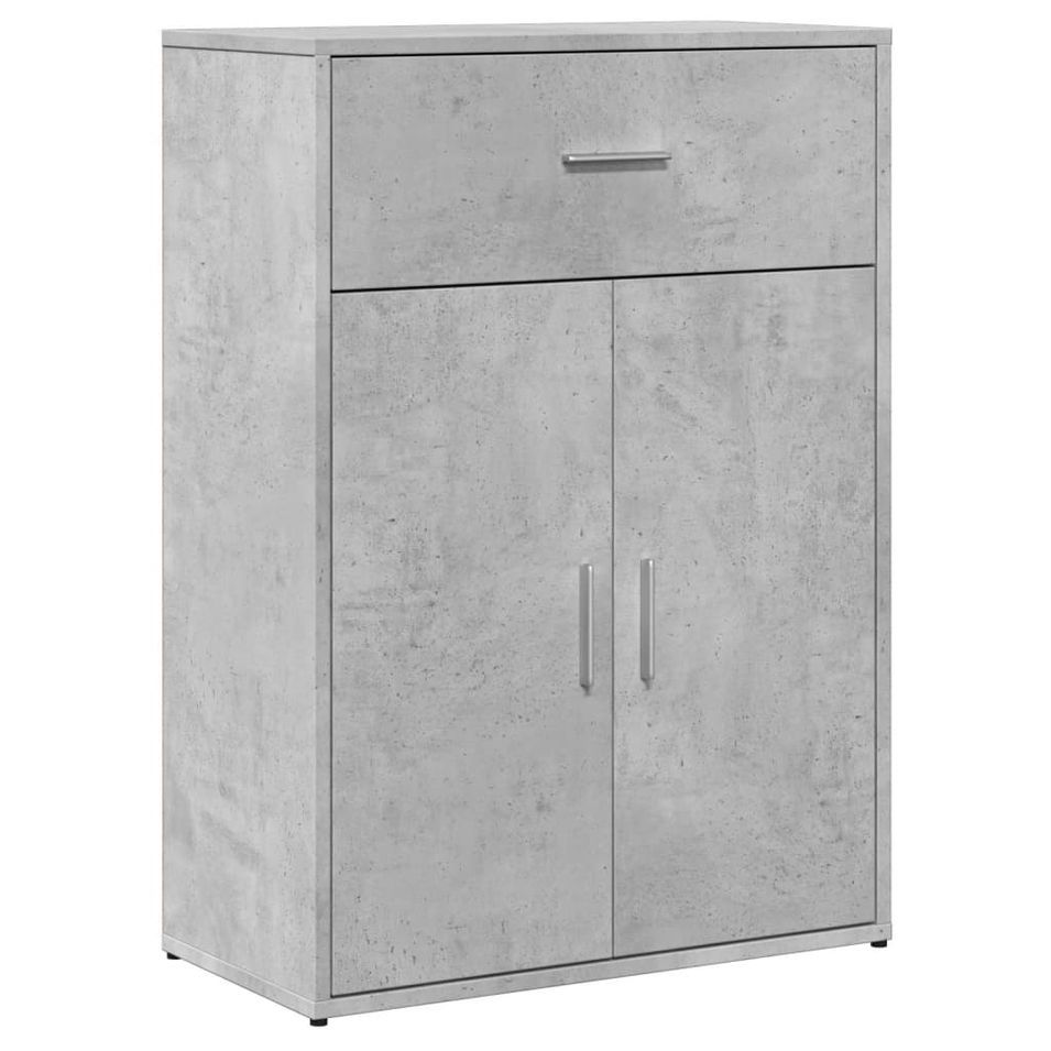 Buffet gris béton 60x30x84 cm bois d'ingénierie - Photo n°1