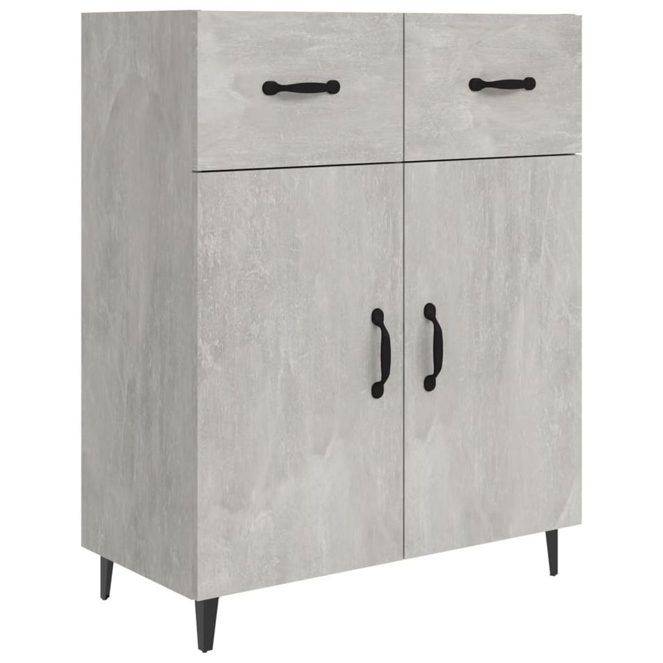Buffet Gris béton 69,5x34x90 cm Bois d'ingénierie - Photo n°1