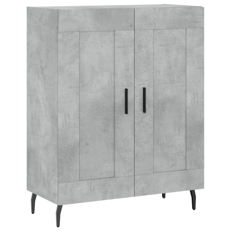 Buffet gris béton 69,5x34x90 cm bois d'ingénierie - Photo n°1