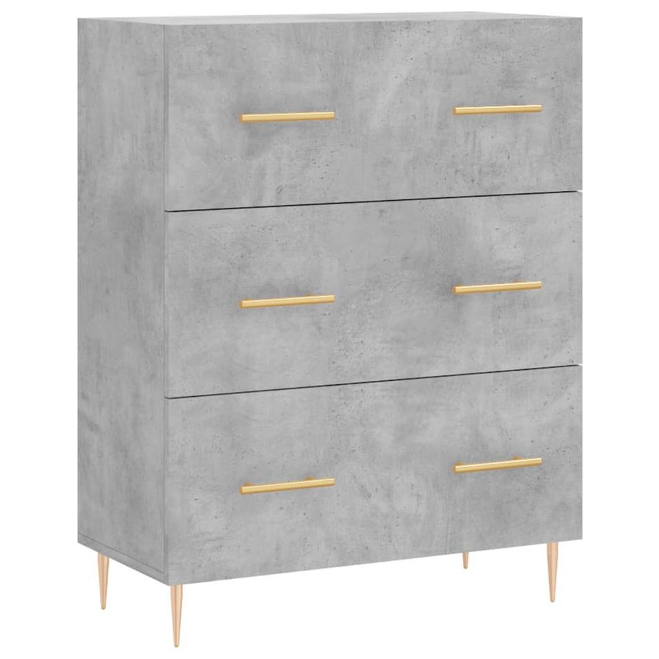 Buffet gris béton 69,5x34x90 cm bois d'ingénierie - Photo n°1