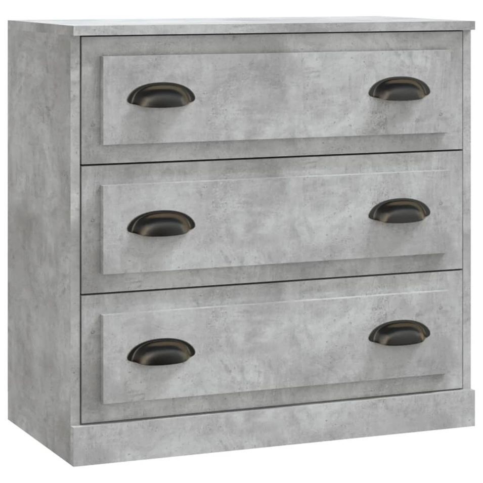 Buffet gris béton 70x35,5x67,5 cm bois d'ingénierie - Photo n°1