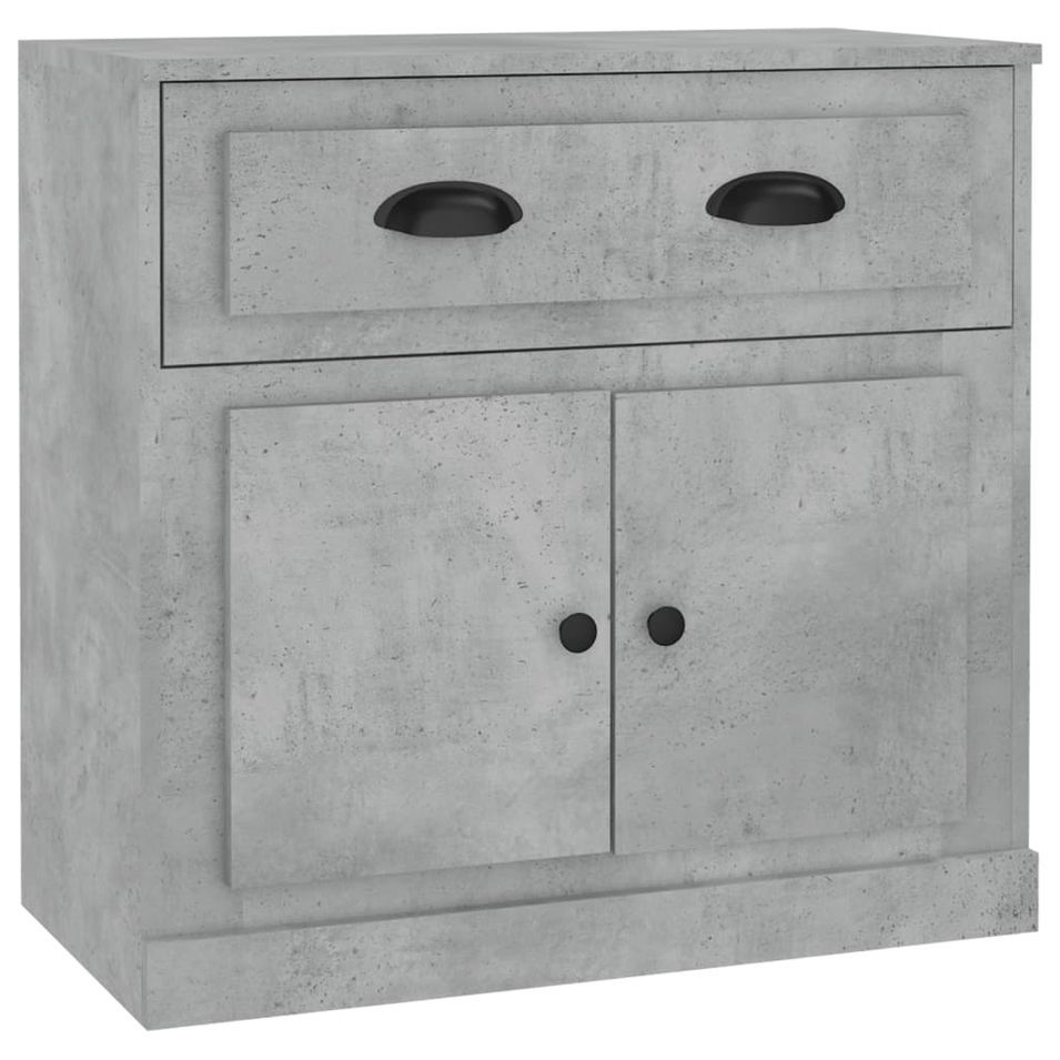 Buffet gris béton 70x35,5x67,5 cm bois d'ingénierie - Photo n°1